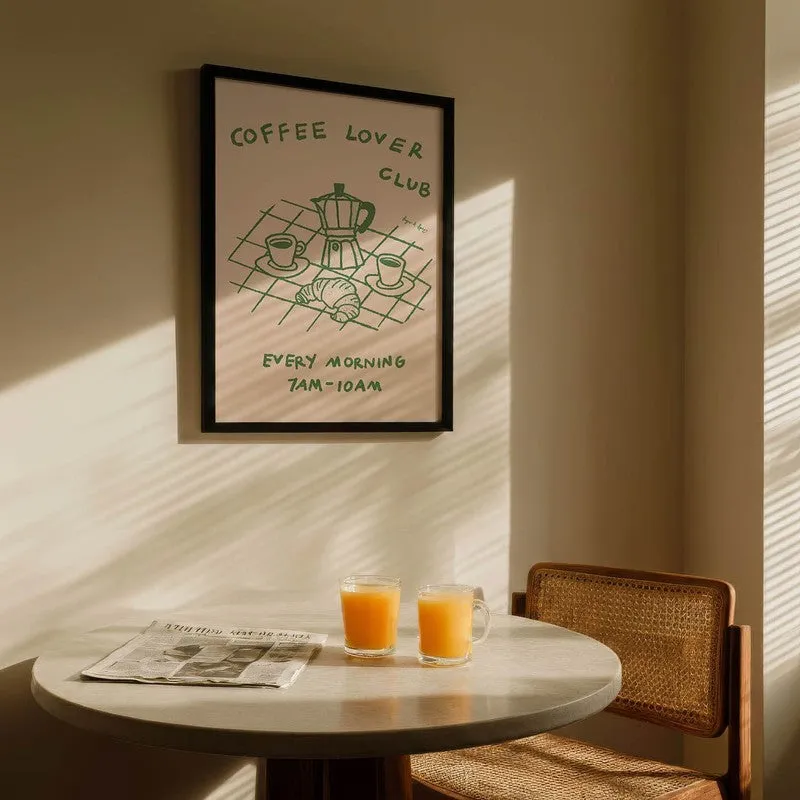 The Coffee Club Archival Canvas Wall Art - Black media 5