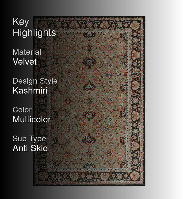 Zinat Velvet Rectangle Anti-Skid Carpet media 2