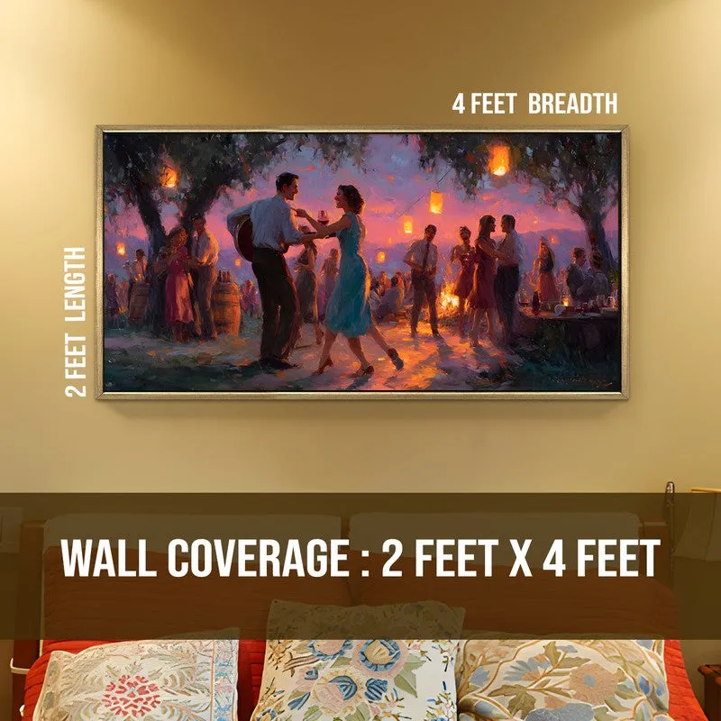 Moonlit Revelry Canvas Wall Painting With Frame media 8