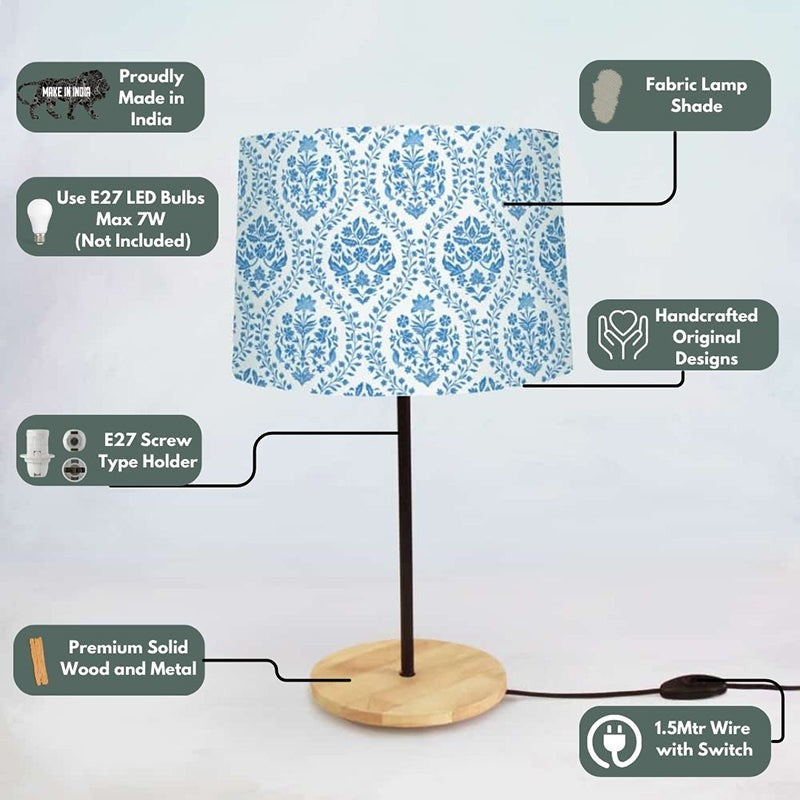 Druva Handpainted Fabric Table Lamp - Multicolor media 4