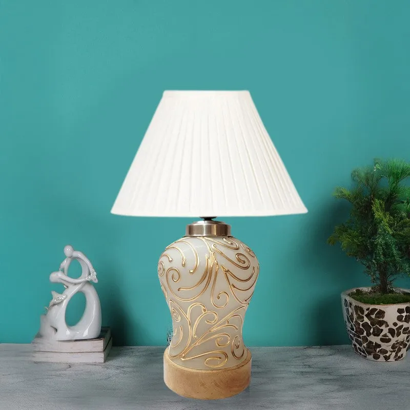 Lumithra Pleatra Wooden Table Lamp - White media 3
