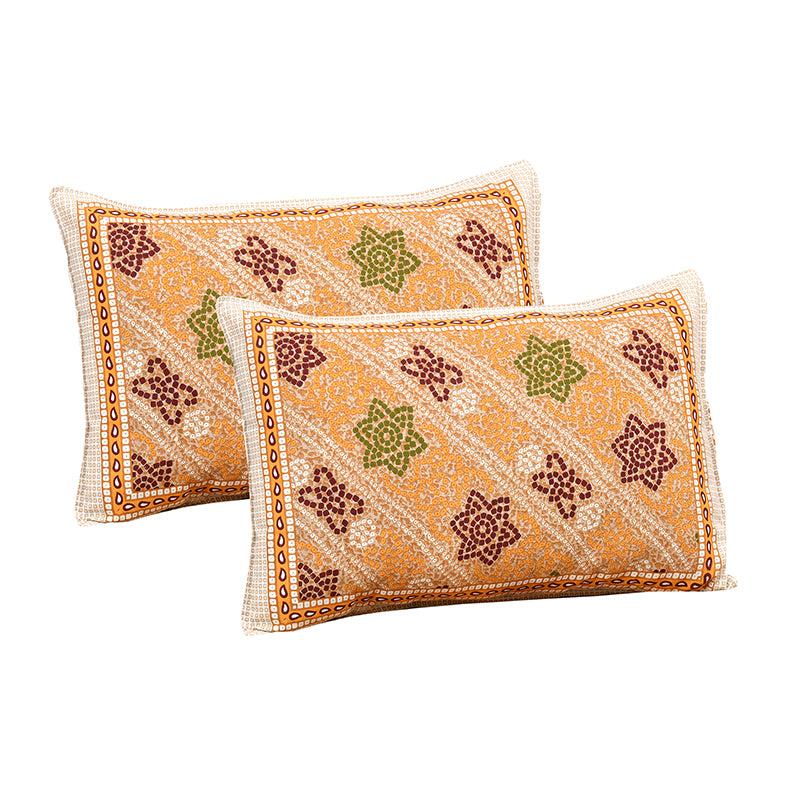 Karna Ethnic Cotton Bedsheet (Orange) - 180 TC media 4