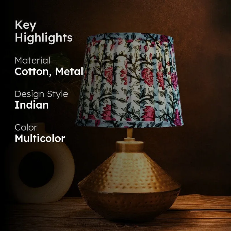 Garden Bloom Metal Base Cotton Table Lamp - Multicolor media 2
