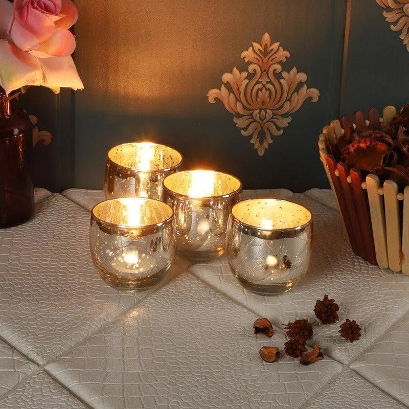 Secura Tealight Candle Holder (Silver) - Set Of Four media 1