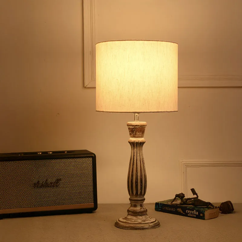 Whittle Glow Fabric Table Lamp - Beige,White media 1