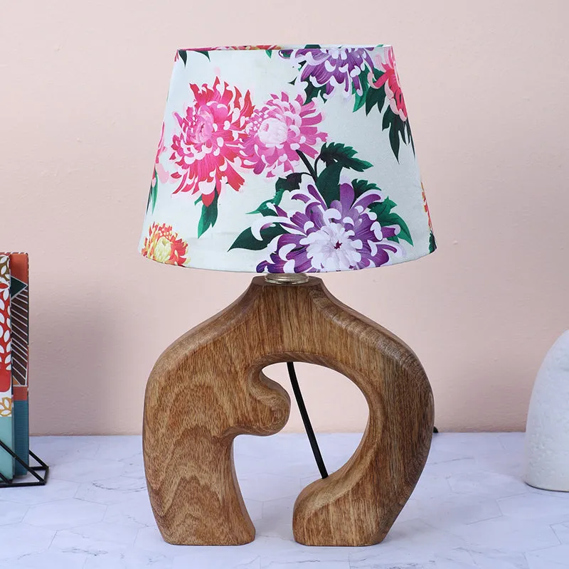 Miyabi Stag Printed Mango Wood Table Lamp - Multicolor media 2