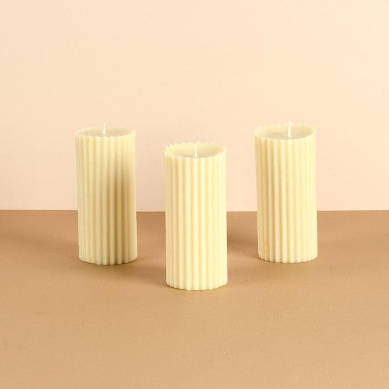 Combo of 3 Ivory 'Belief' Candles - Vanilla Cinnamon Scented media 4