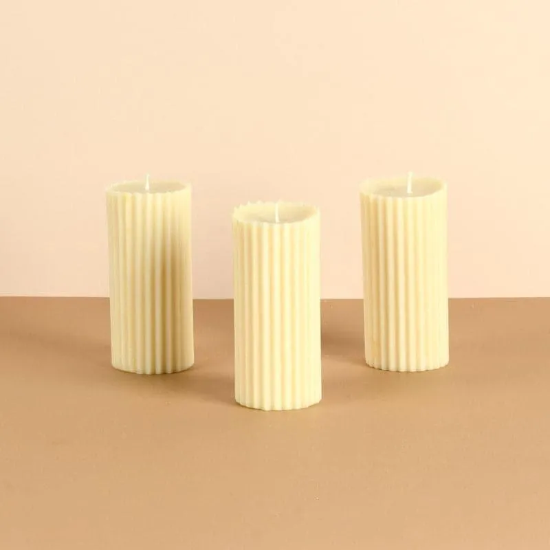 Combo of 3 Ivory 'Belief' Candles - Vanilla Cinnamon Scented media 4