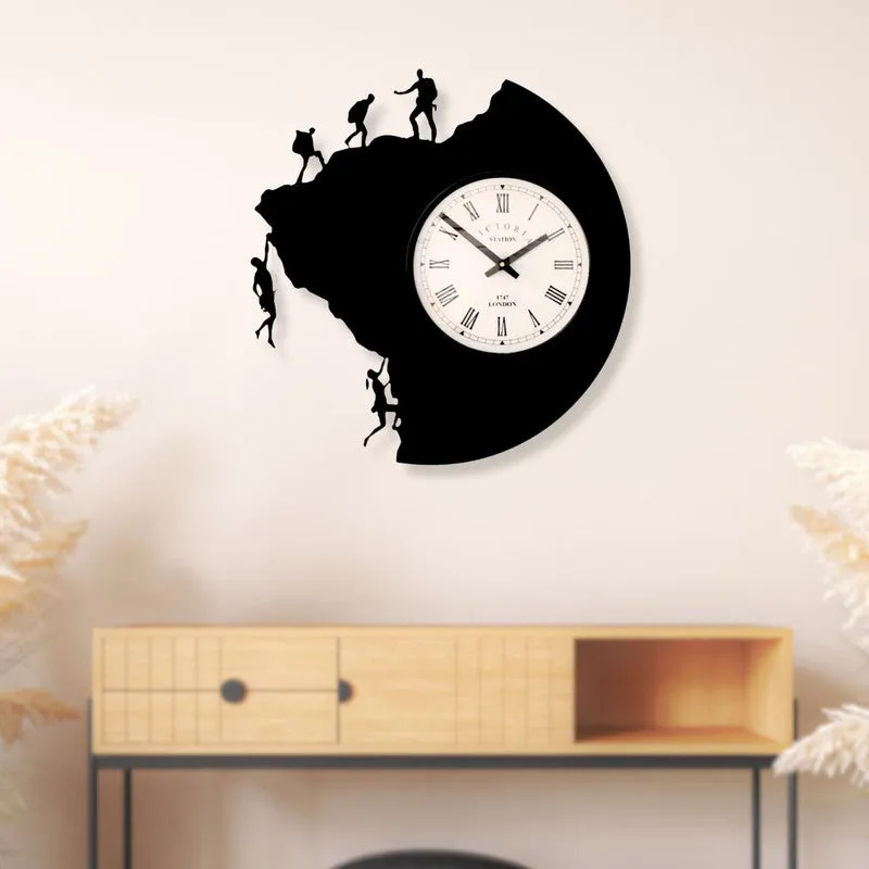Cliffora Steel Analog Wall Clock - Black media 3