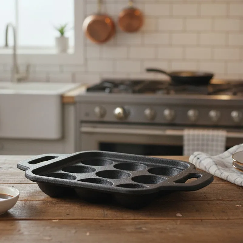Gripappe Square Cast Iron Paniyaram Pan media 1