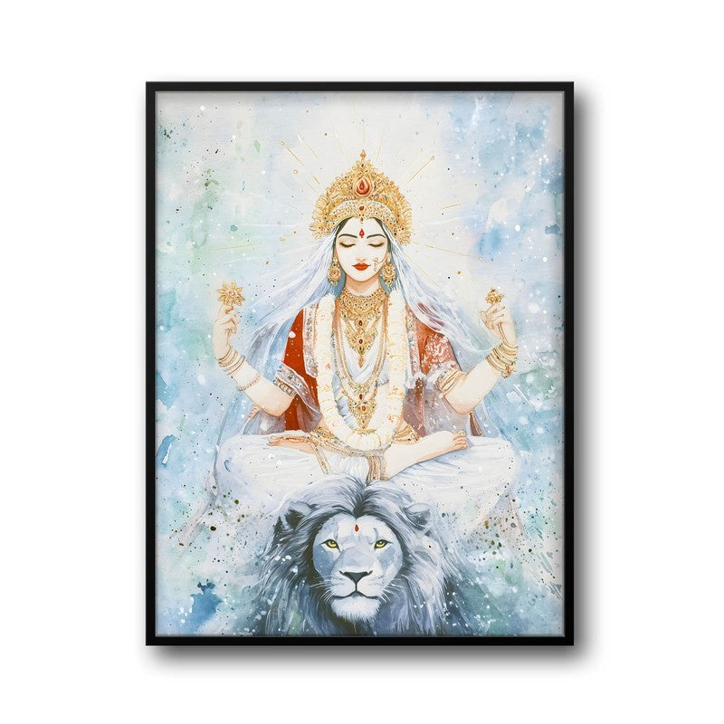 Shakthi Spiritual Archival Paper Wall Painting With Frame - Black media 5