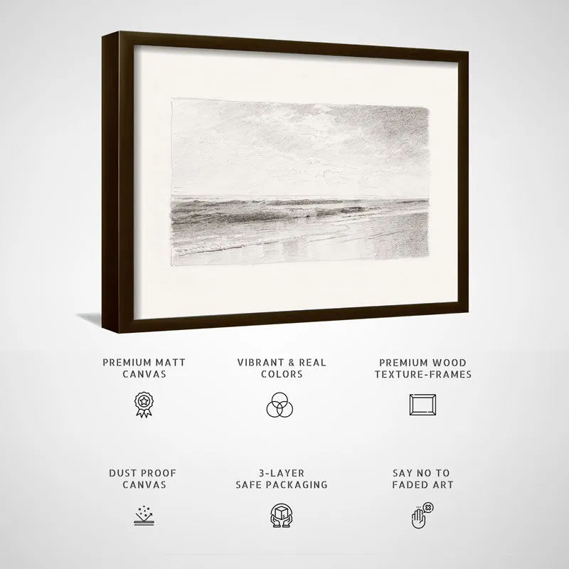 Monotone Waves Wood Wall Art With Frame - Black media 5