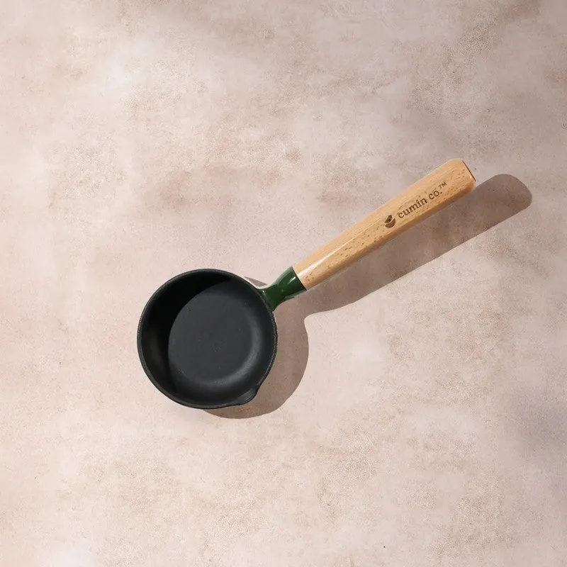 Cumin Co Enamel Cast Iron Tadka Pan (250 mL) - Green media 5