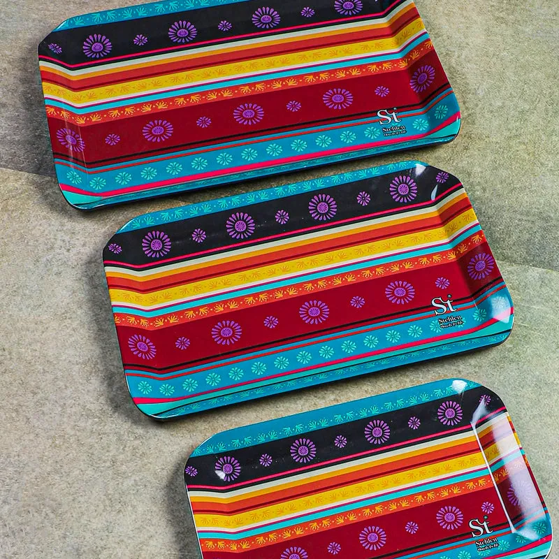 Ethnic Borders Melamine Serving Tray - Set Of Three media 4