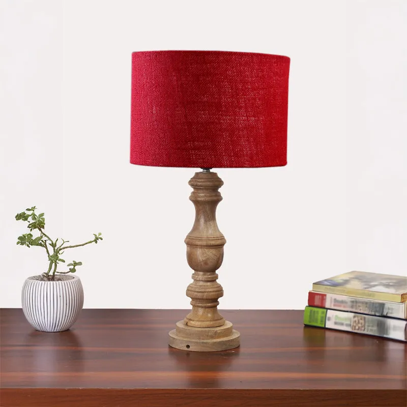 Sienna I Carve Wooden Table Lamp - Red,Brown media 3