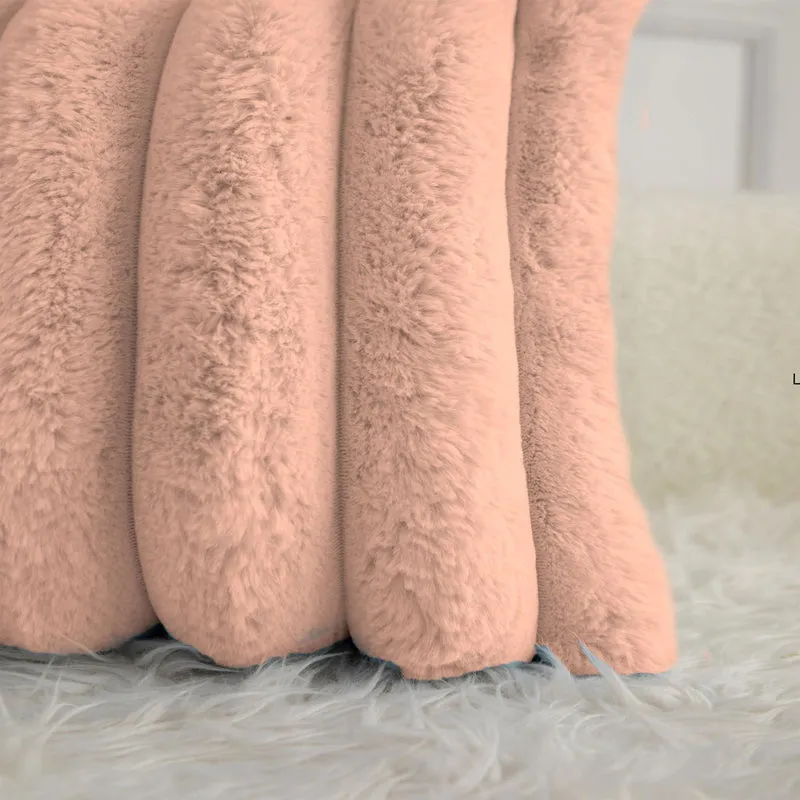 Stripe Luxe Cushion Cover Set (Peach) - Set Of Two media 4
