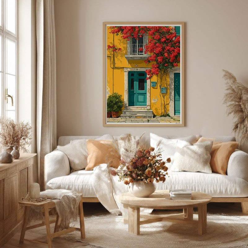 Viretta Canvas Wall Painting With Brown Frame