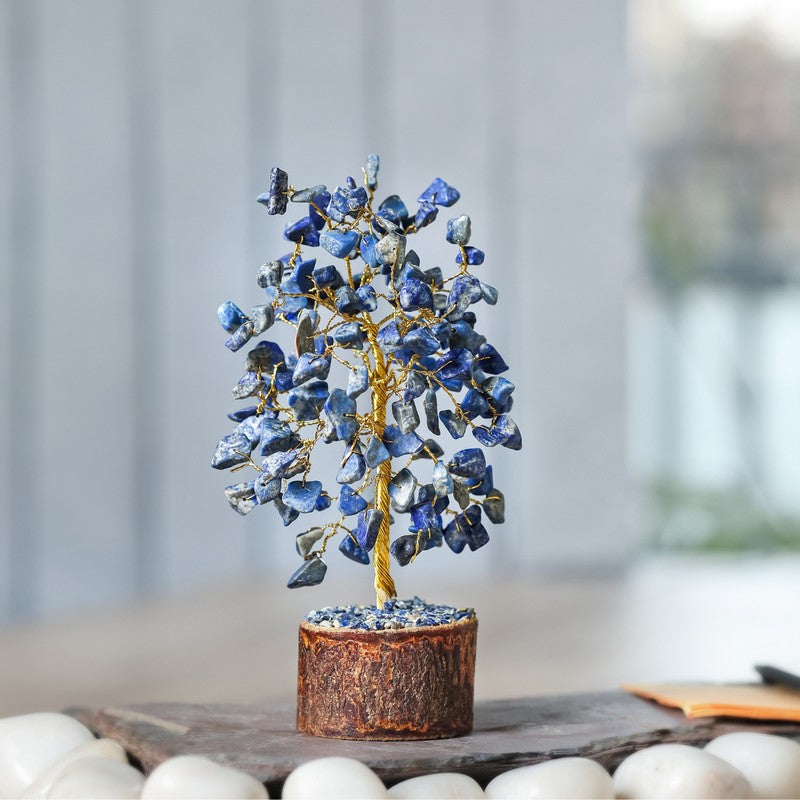 Wisdom Lapis Lazuli Gemstone Tree Decorative Showpiece media 3
