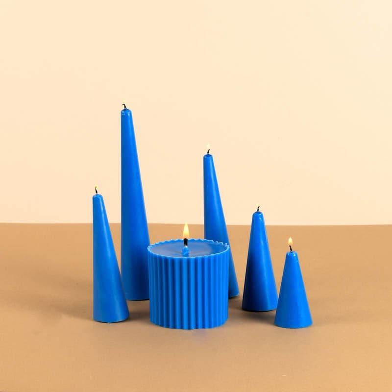 Infinity Set of 6 Cobalt Blue Candles - Aqua Amber Scented media 3