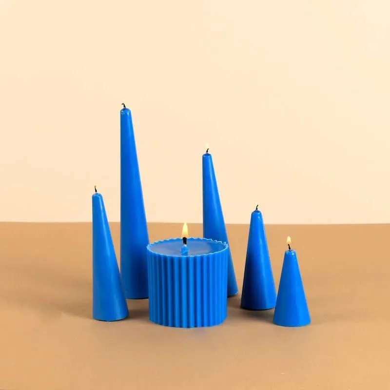 Infinity Set of 6 Cobalt Blue Candles - Aqua Amber Scented media 3