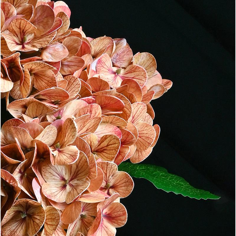 Faux Everlasting Hydrangea Flower Stick - Yellow Brown media 3