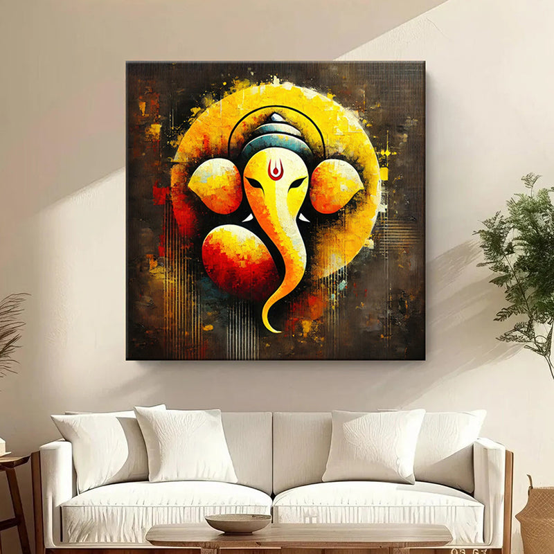 Gajamukha Poly Canvas Wall Painting