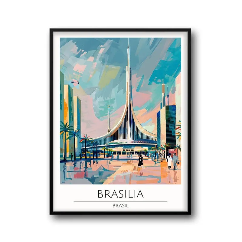 Vintage Brasilia Framed Canvas Wall Painting media 5
