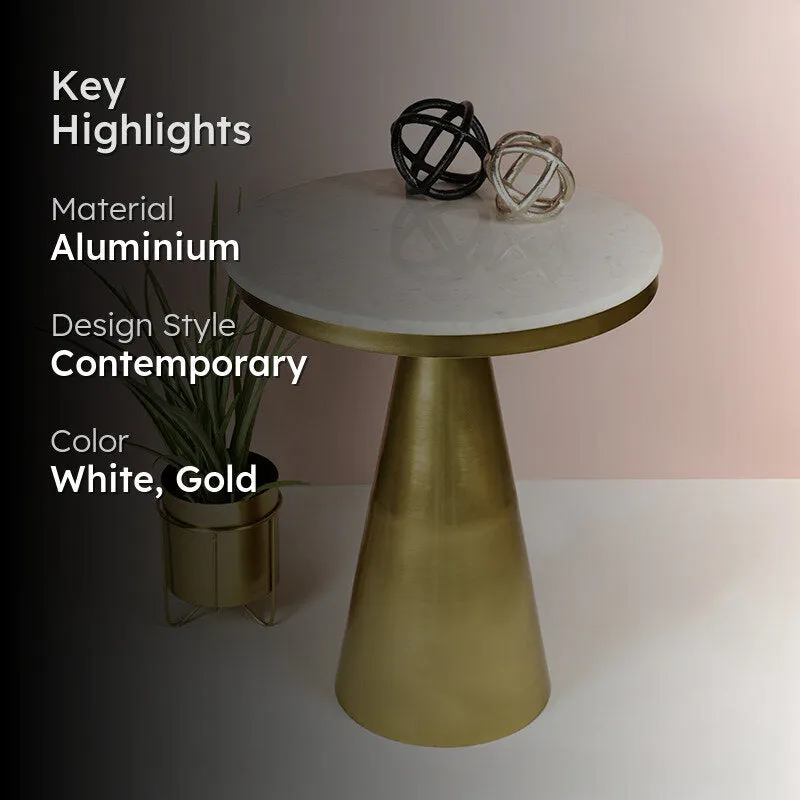 Foile Spire Stone & Aluminium Side Table media 2
