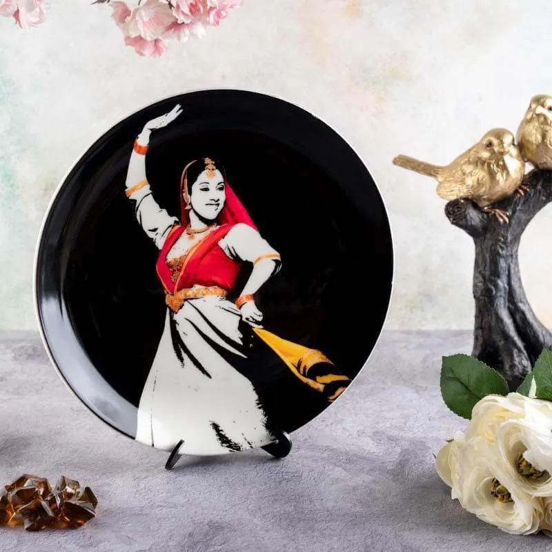 Kathak Dance Of India Inspired Decorative Plate media 1