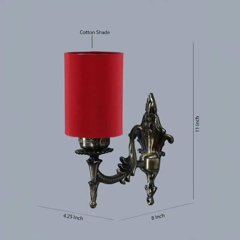 Vista Edrel Cylindrical Fabric & Metal Wall Lamp - Red media 5