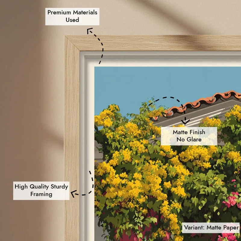 Calira Canvas Wall Painting With Brown Frame media 9
