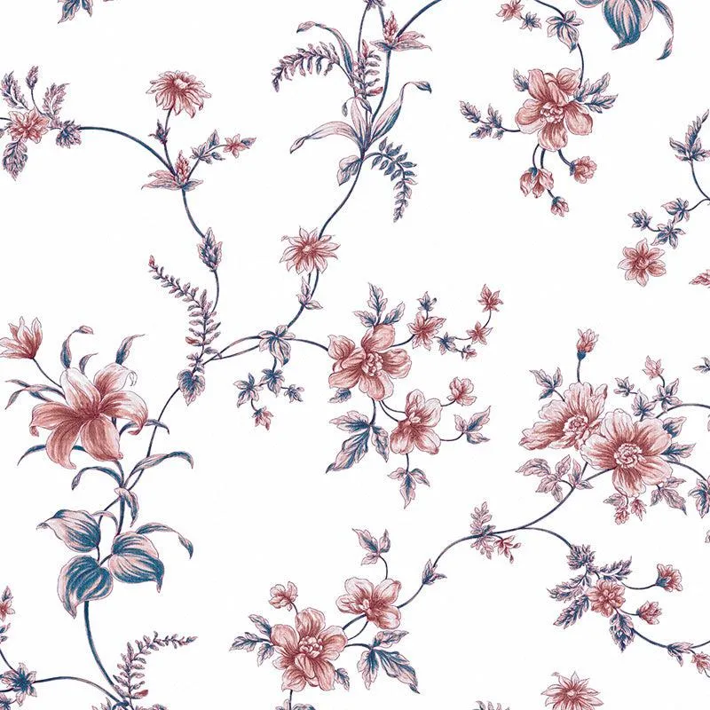 Bliss Percale Floral Cotton Bedsheet (Blue) - 400 TC media 4