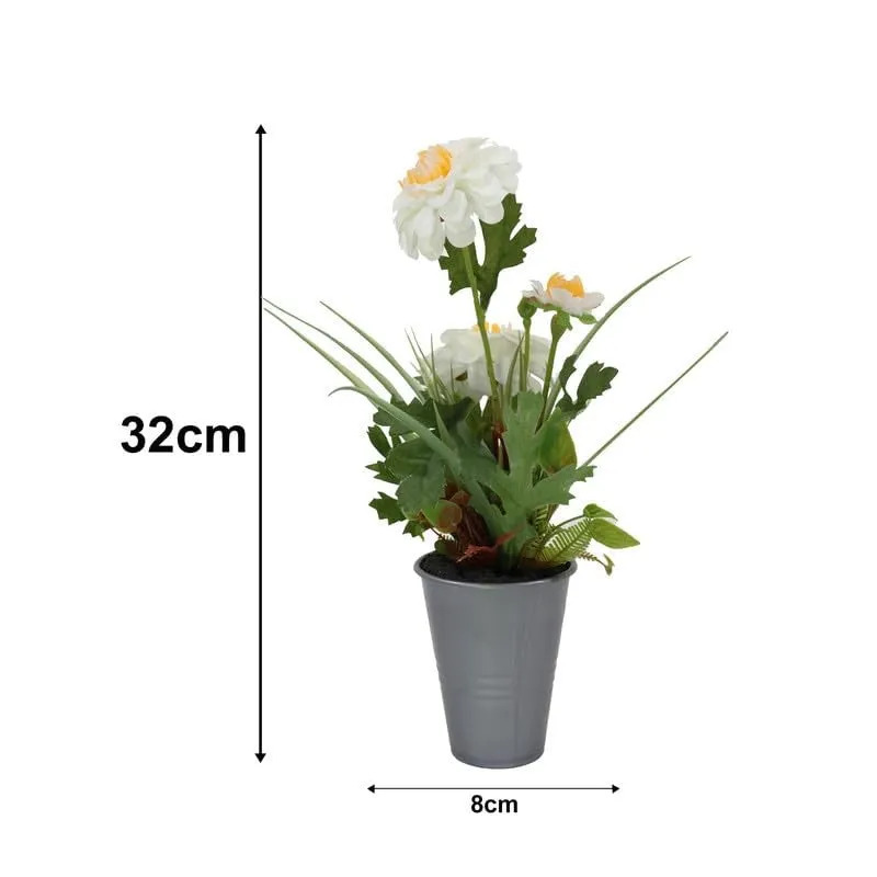 Artificial Bonsai Flower Plant with Ceramic Pot - 0.8 Feet (white) media 6