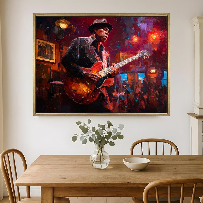 Guitarist Canvas Wall Painting With Frame