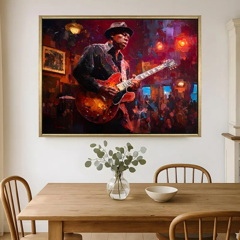 Guitarist Canvas Wall Painting With Frame media 1