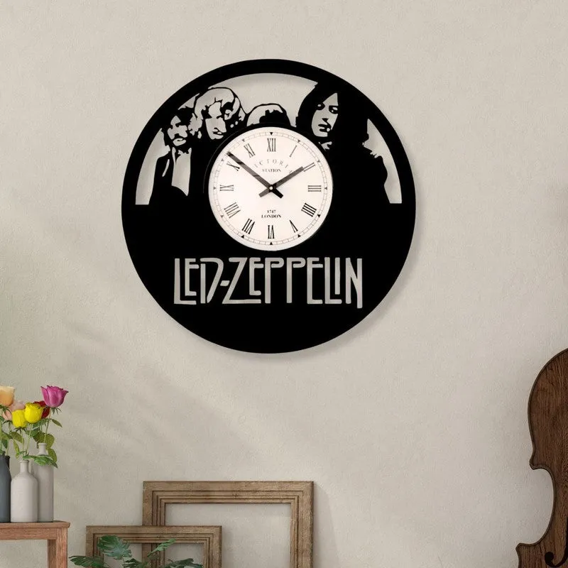 Ledzeppelin Steel Analog Wall Clock - Black media 1