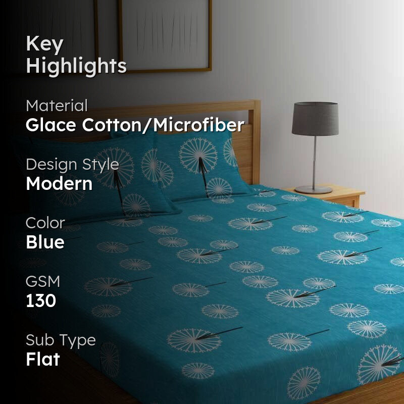 Dandy Dandelion Microfiber Bedsheet - 130 GSM media 2