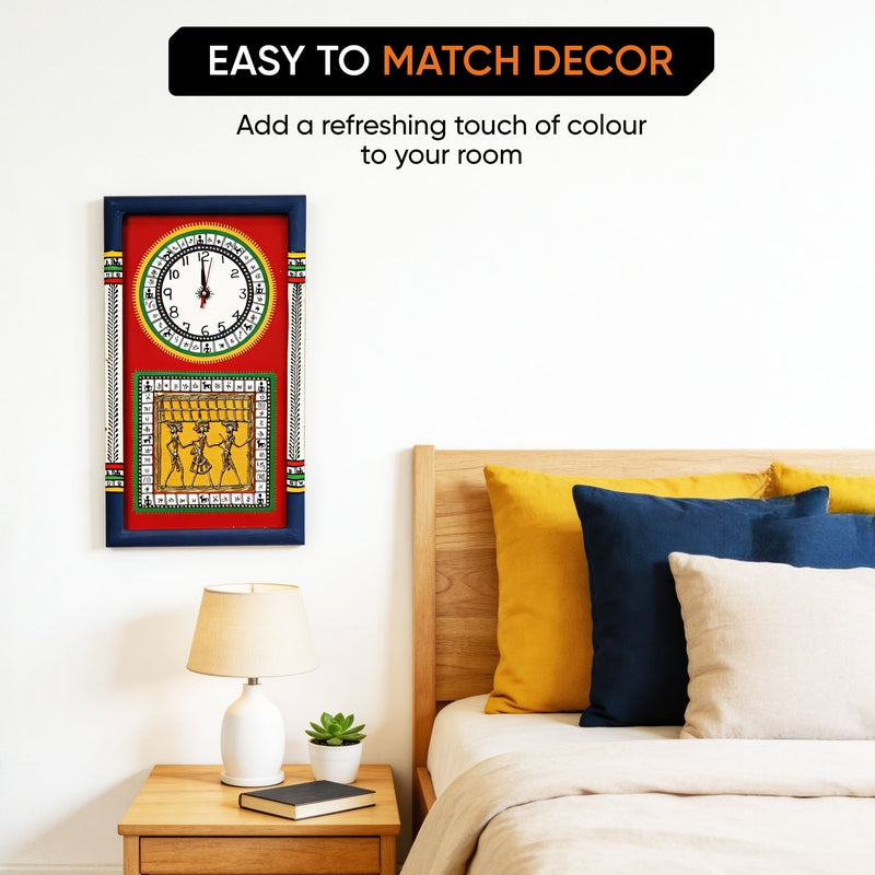 Desi Dhokra Wall Clock - Red media 5