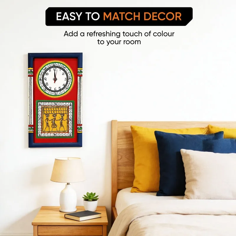 Desi Dhokra Wall Clock - Red media 5