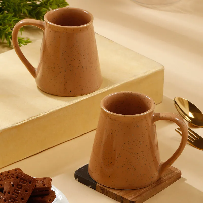 Mocha Ceramic Coffee Mug (300 mL Each,Brown) - Set Of Two media 1