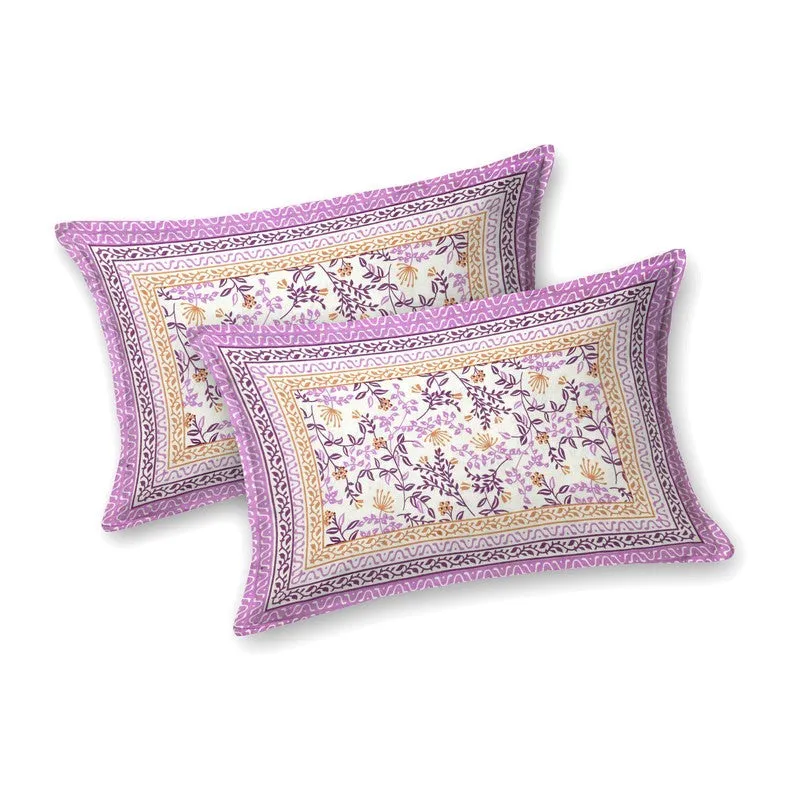 Aurava Cotton Bedsheet (Purple,Pink) - 240 TC media 4