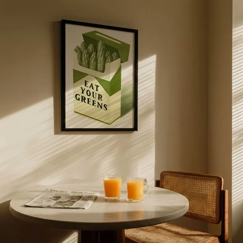 Eat Your Greens Archival Canvas Wall Art - Black media 5