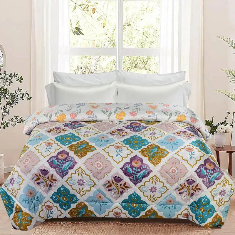 Arleth Floral Cotton Reversible Comforter - 220 GSM media 1