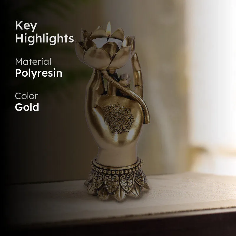 Buddha Palm Tea Light Holder media 2