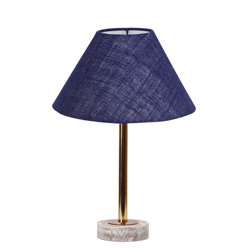 Sienna II Rodin Wooden Table Lamp - Blue,Gold,White media 4