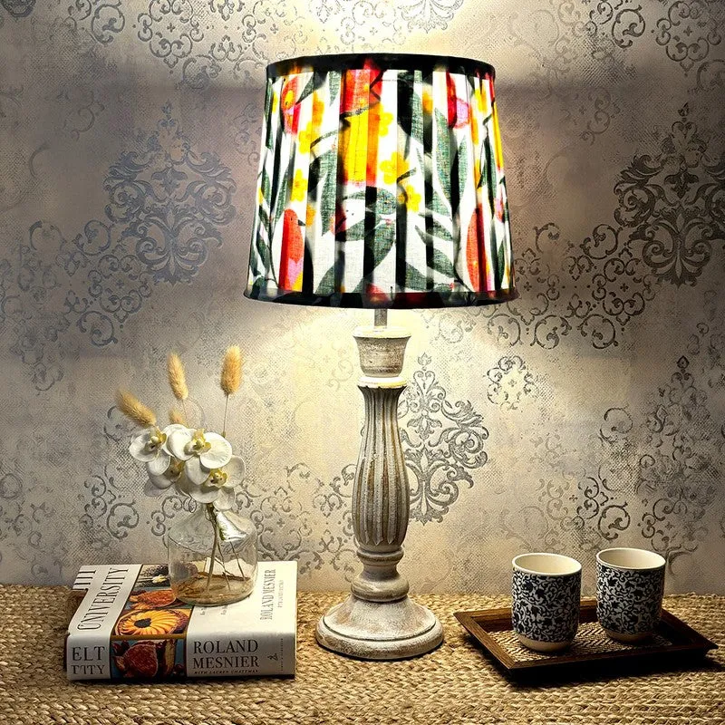 Palette Bloom Wooden Base Cotton Table Lamp - Multicolor media 1