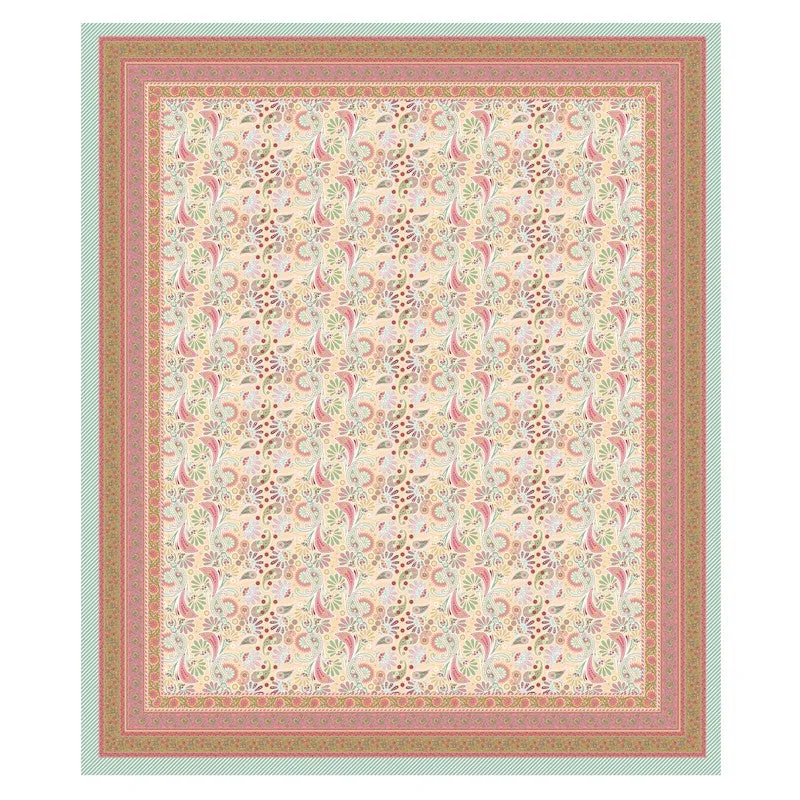Royal Pattern Cotton Bedsheet (Beige,Pink) - 120 TC media 4