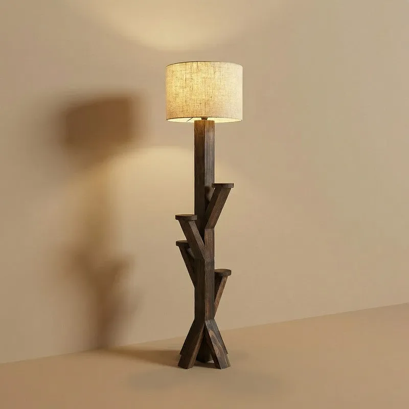 CozyHue Wooden Floor Lamp - Brown media 6