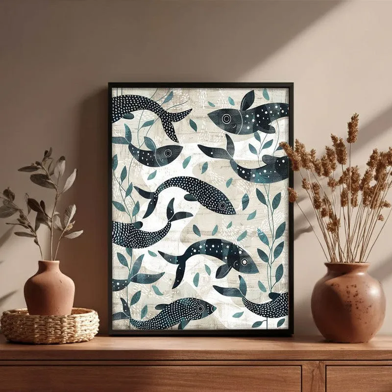 Samudra Canvas Wall Painting With Black Frame media 6
