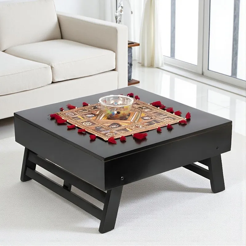 Servon Sheesham Wooden Center Table - Black media 1